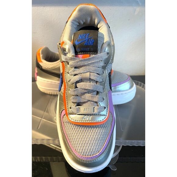 Nike Women's AF1 Shadow Metallic Silver Racer Blue CW6030 Size 6 - Picture 7 of 11